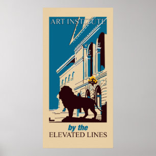 Banderoll för lodrät New Retro art Institute Chica Poster