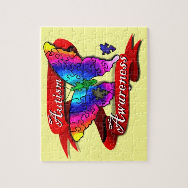 Banderoll för medvetenhet om autism pussel (Vertikal)