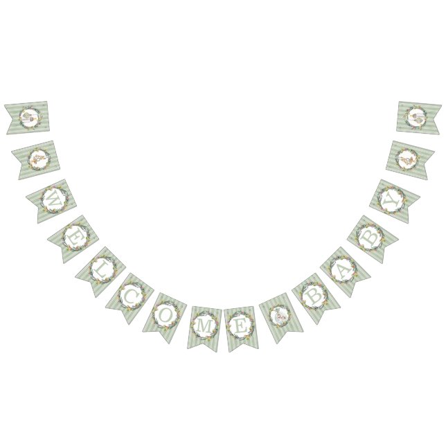 Banderoll för Merry Little Baby Shower "Welcome Ba Vimplar (Alla)