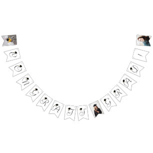 Banderoll för Modern Black White Photo Studenten Vimplar