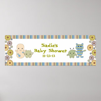 Banderoll för pekarboxning för babyskor poster