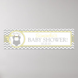Banderoll för Pojke Bow Tie Chevron Print Baby Sho Poster