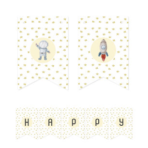 Banderoll för rymdtemat party vimplar