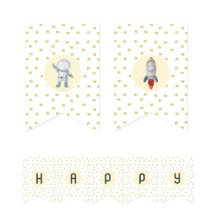 Banderoll för rymdtemat party