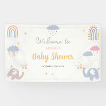 Banderoll för signering av Cute Rainbow Elephants 