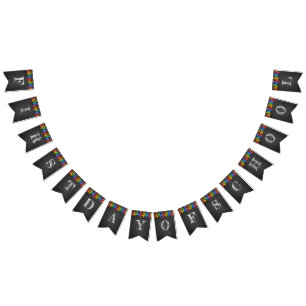 Banderoll för skolbuntning vimplar