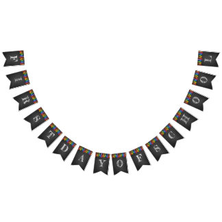 Banderoll för skolbuntning vimplar