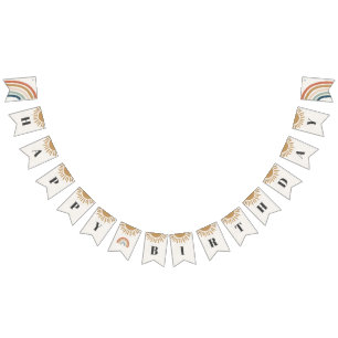 banderoll för solskin boho grattis på födelsedagen vimplar