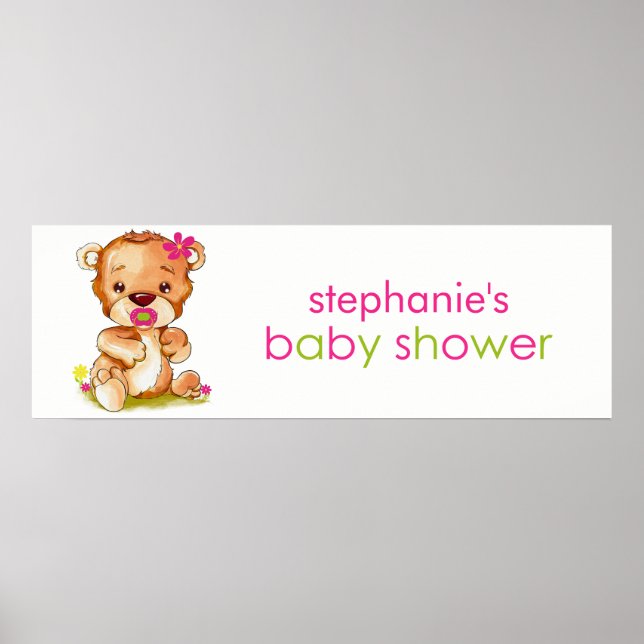 Banderoll för spädbarn i Baby med färgen Cute Wate Poster (Framsidan)