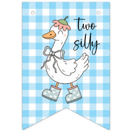 Banderoll för två Fånig Goose Blue Birthday Vimplar