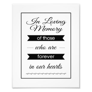 Banderoll i Loving Memory Bröllop undertecknar fot Fototryck