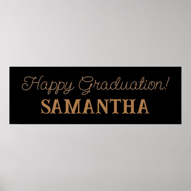 Banderoll lycklig, Svarta havet och Guld Party Poster (Framsidan)