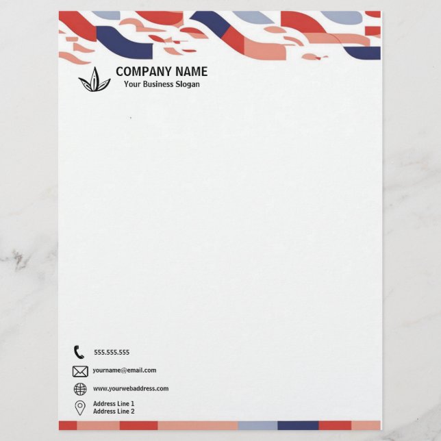 Banderoll med färgade former brevhuvud (Framsida)