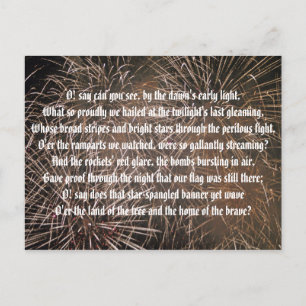 Banderoll och Fireworks med stjärnspridning Vykort