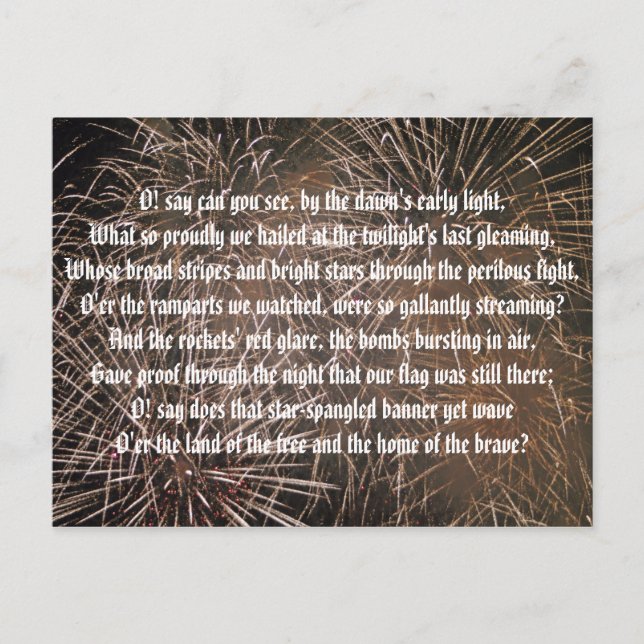 Banderoll och Fireworks med stjärnspridning Vykort (Framsida)