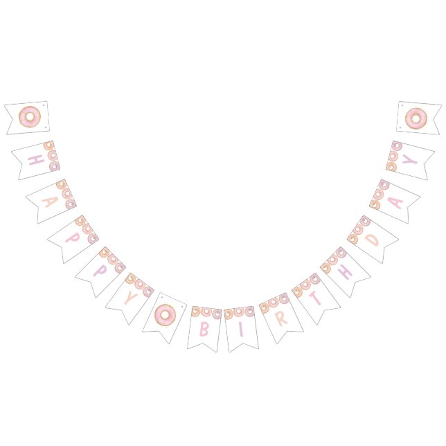 Banderollbanderollen Donut Grow Up Grattis på föde Vimplar (Alla)