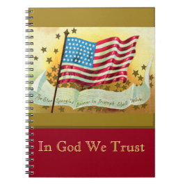 Banderollbar Banner American Flagga Anpassningsbar Anteckningsbok
