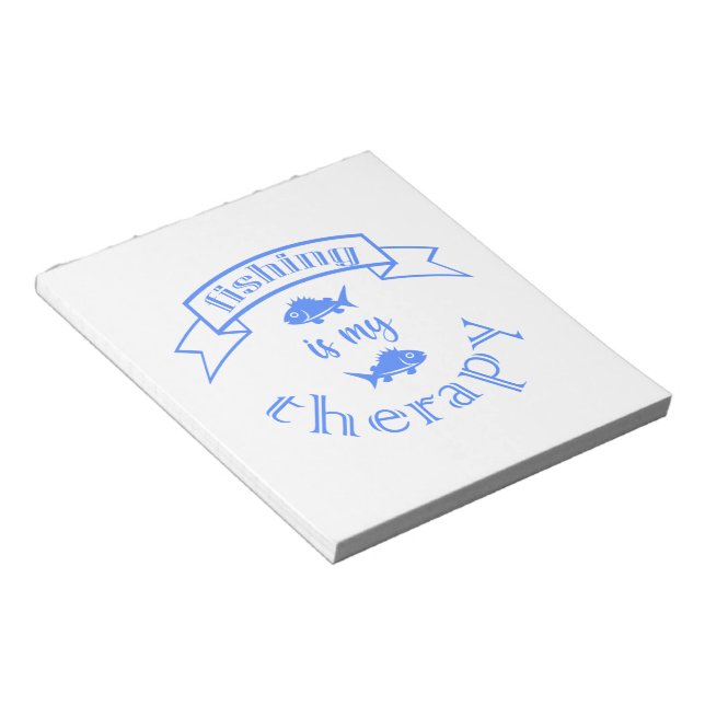 Banderollcitat Fiske är min terapi Anteckningsblock (Vinklad)