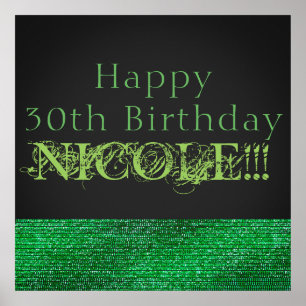 Banderollen Lime Green Gnistra Modern Glam Sequin Poster