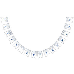 Banderollen lycklig Blue Silver Confetti Vimplar