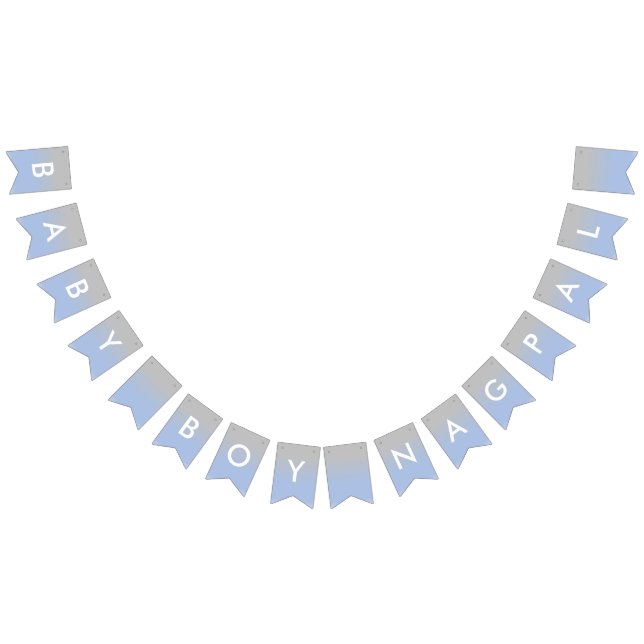 Banderollen Pojke Nagpal Ombre Blue och Silver Vimplar (Alla)