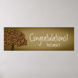 Banderollen träd rustic Party tänd på vintage Poster