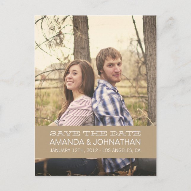 Banderollfoto Brunt Spara datumpostkort Meddelande Vykort (Framsida)