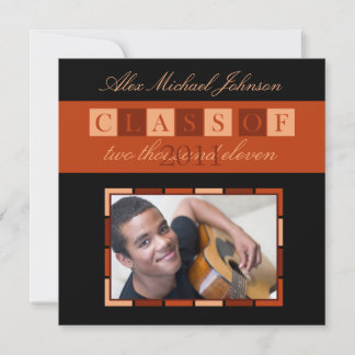 Banderollineringsmeddelande för Studenten (orange) Inbjudningar