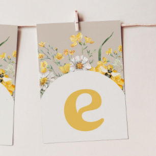 Banderollkort för Wildblomma "E" med hög spolning Inbjudningar