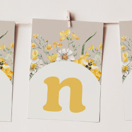 Banderollkort för Wildblomma "N" med hög spolning Inbjudningar