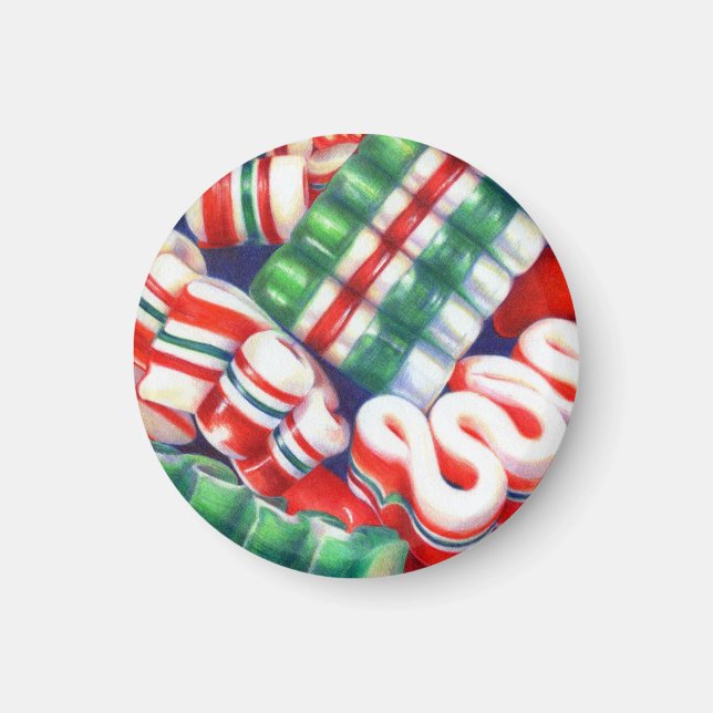 BANDEROLLSKARAMELL Rund Magnet (Framsidan)