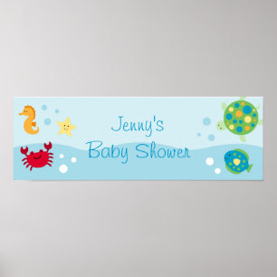 Banderolltecken för Calypso Sea CreatBaby Shower Poster