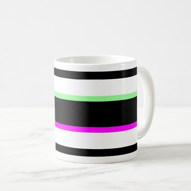 Bandes contrastées pop art noir blanc fluo chic. kaffemugg (Framsida höger)
