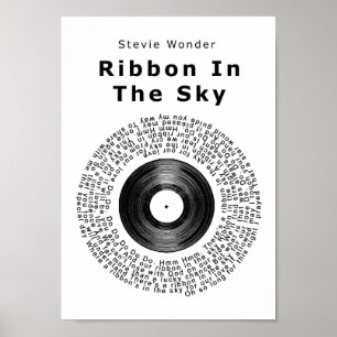 Bandet i Himlar-vinylskivans Sång-borrtryck Poster