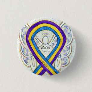 Bandet Stift om blåscancer Angel Awareness Knapp