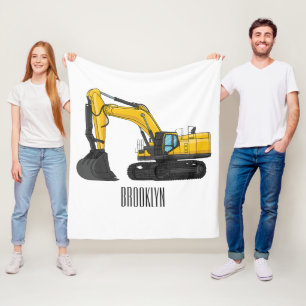Bandgrävmaskin serieillustration fleecefilt