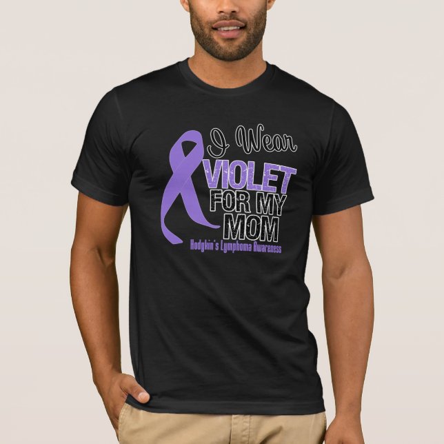BandHodgkins för mamma violett lymfkörtelcancer T Shirt (Framsida)