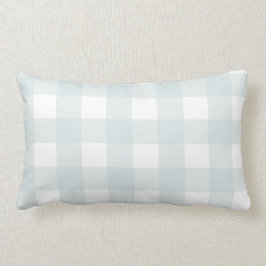 Bandhus Buffalo Check Plaid Blue White accent Lumbarkudde
