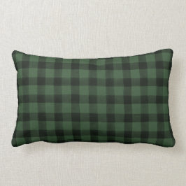 Bandhus Buffalo Check Plaid Grönt Black-dekorfärg Lumbarkudde