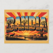 Bandia Baobab Savanna Safari Vintage Resemål Konst