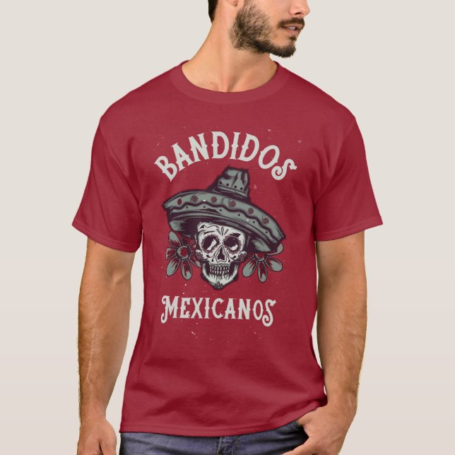 Bandidos Mexicanos Maroon T-Shirt (Framsida)