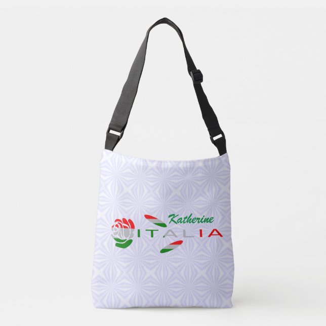 Bandiera d'Italia Rosa Personalized Axelväska (Framsida)