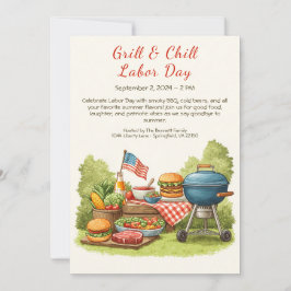 Bandinbjudan till arbetsdagen - Patriotic Cookout Inbjudningar