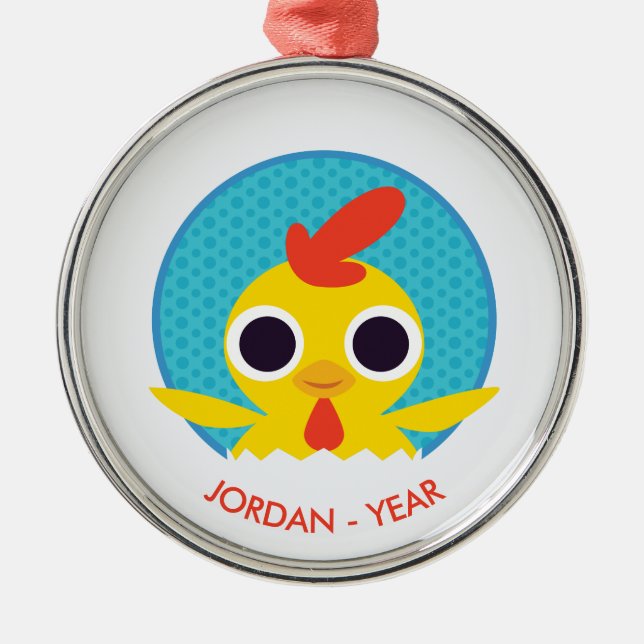 Bandit Chicken Julgransprydnad Metall (Framsidan)