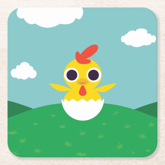 Bandit chicken underlägg papper kvadrat (Framsidan)