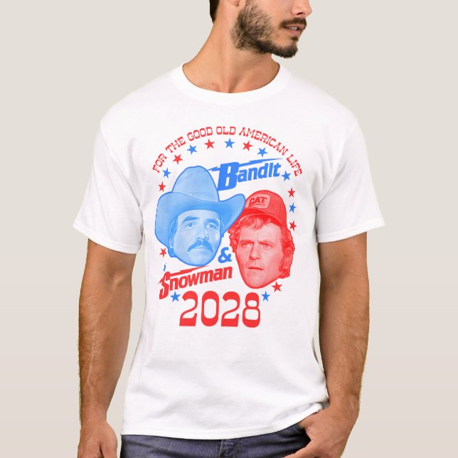 Bandit och Snögubbe 2028 Bra Old American Life T Shirt (Framsida)