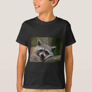 Bandit vid Rest Cute Raccoon Tee Shirt