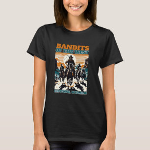 Banditer i väst cowboys ridande western t shirt
