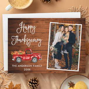 Bandkalligrafi Thanksgiving Lastbil Julkort