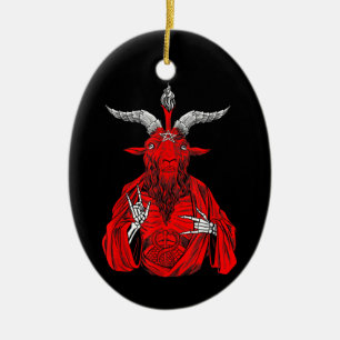 Bandkokare Antikrist Goat Satan Baphomet Julgransprydnad Keramik